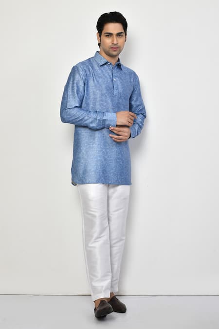 Arihant Rai Sinha Vine Blossom Print Short Kurta With Pant 