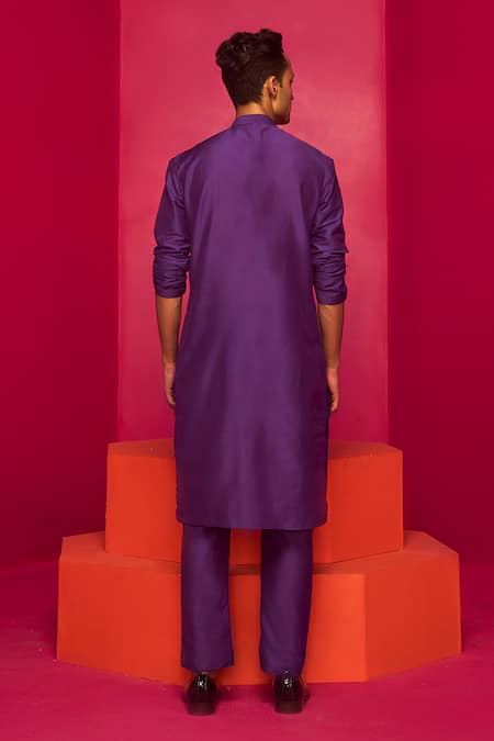 Shop Krisha Sunny Ramani Purple Crepe Embroidered Sequin Cutdana Kurta Set at Aza Fashions Shop_Krisha Sunny Ramani_Purple Crepe Embroidered Sequin Cutdana Kurta Set _at_Aza_Fashions