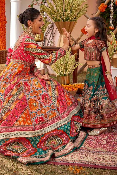 Kalista Multi Color Silk Beads, Sequins Adhaya Printed Panelled Anarkali With Dupatta at Aza Fashions Kalista_Multi Color Silk Beads, Sequins Adhaya Printed Panelled Anarkali With Dupatta _at_Aza_Fashions