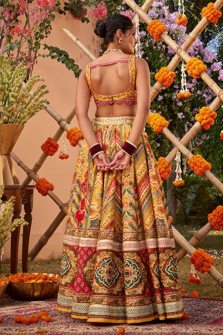 Kalista Gulnar Printed Slit Lehenga Set With Pant 