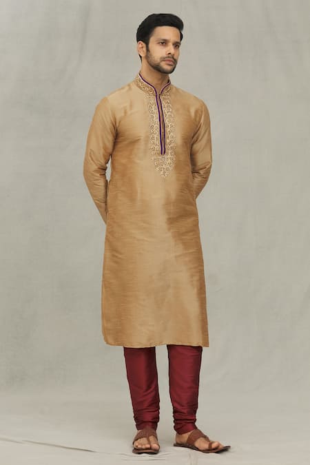 Arihant Rai Sinha Embroidered Placket Kurta With Churidar 