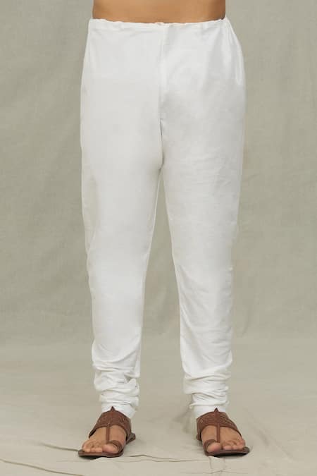 Arihant Rai Sinha_Black Cotton Embroidery Plain Straight Kurta With Churidar _at_Aza_Fashions