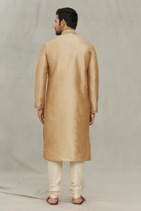 Arihant Rai Sinha Tonal Embroidered Placket Kurta & Churidar Set 