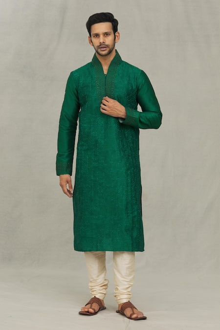 Arihant Rai Sinha Loop Pattern Embroidery Kurta With Churidar 