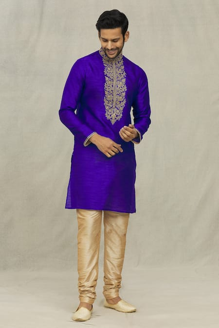 Arihant Rai Sinha Jaal Threadwork Short Kurta With Churidar 