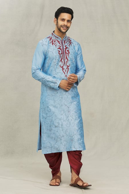 Arihant Rai Sinha Paisley Pattern Embroidered Kurta & Dhoti Pant Set 