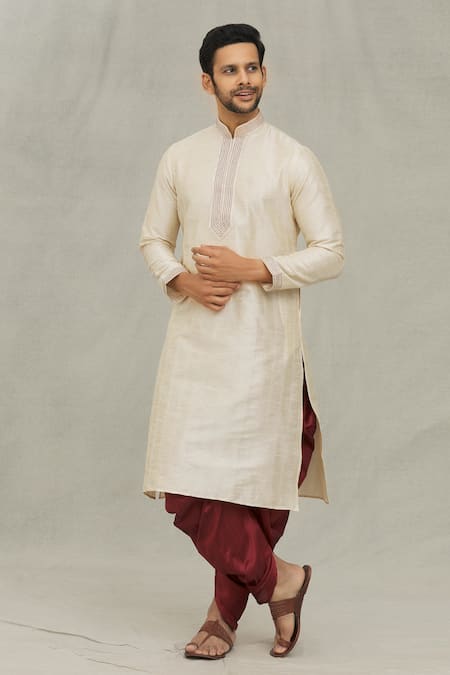 Arihant Rai Sinha Thread Embroidered Straight Kurta & Dhoti Pant Set 