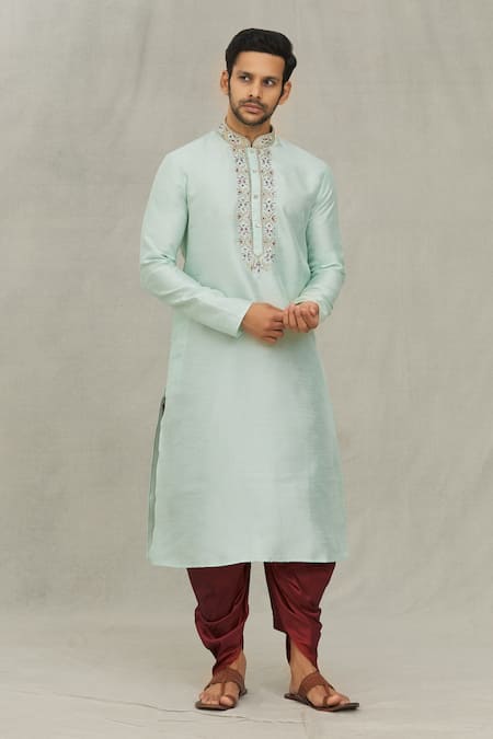 Arihant Rai Sinha Embroidered Placket Kurta & Dhoti Pant Set 