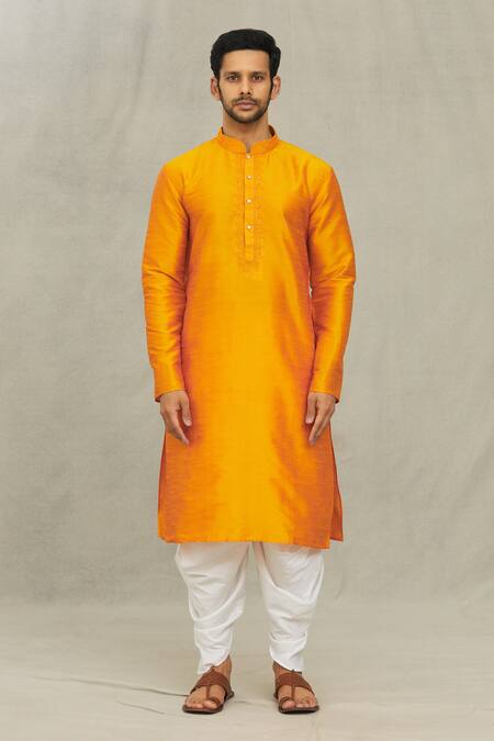 Buy Arihant Rai Sinha Orange Silk Embroidery Dori Yoke Kurta Set Online at Aza Fashions Buy_Arihant Rai Sinha_Orange Silk Embroidery Dori Yoke Kurta Set _Online_at_Aza_Fashions