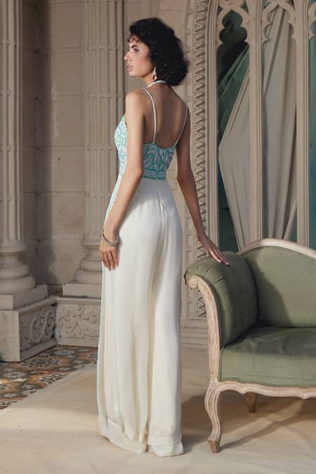 Tabeer India Embroidered Double Layered Jumpsuit 