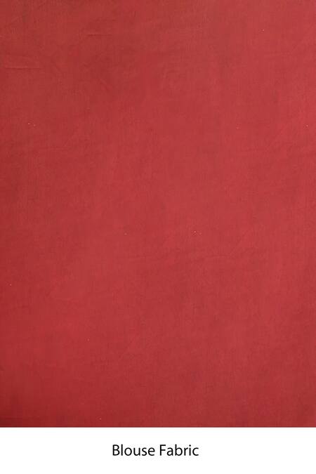 Samyukta Singhania_Maroon Crepe Ajrakh Print Saree With Running Blouse_Online_at_Aza_Fashions