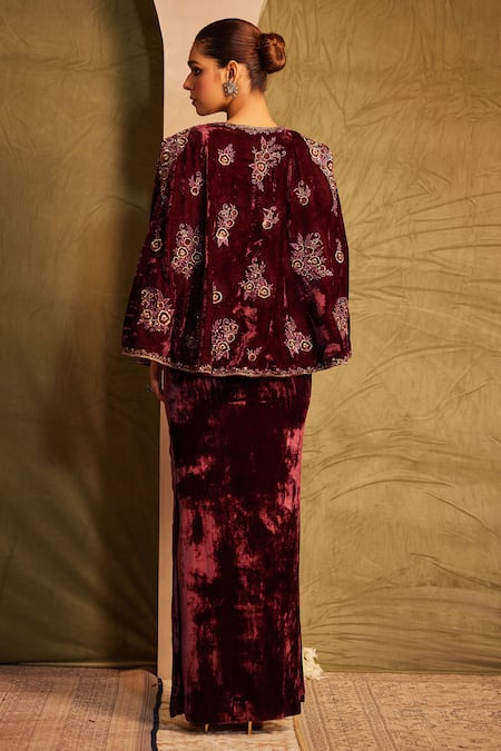 Tabeer India Solid Dress With Embellished Jacket 