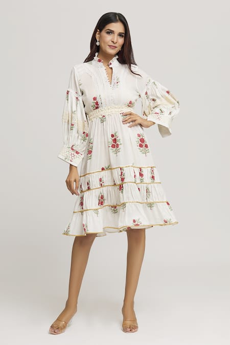 Kunwaraniritu Floral Vine Print Dress 