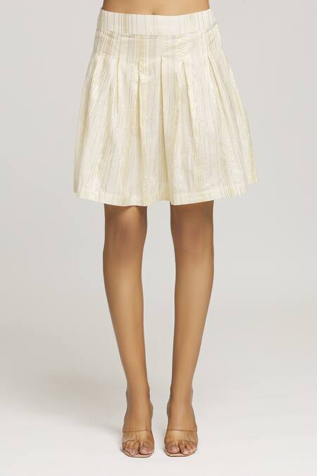 Shop Kunwarani Ritu Cream Cotton Tassels, Embroidery Round Neck Floral Top With Skirt Online at Aza Fashions Shop_Kunwarani Ritu_Cream Cotton Tassels, Embroidery Round Neck Floral Top With Skirt _Online_at_Aza_Fashions