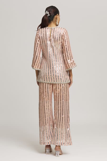 Kunwarani Ritu Sequin Embellished Long Top With Pant 