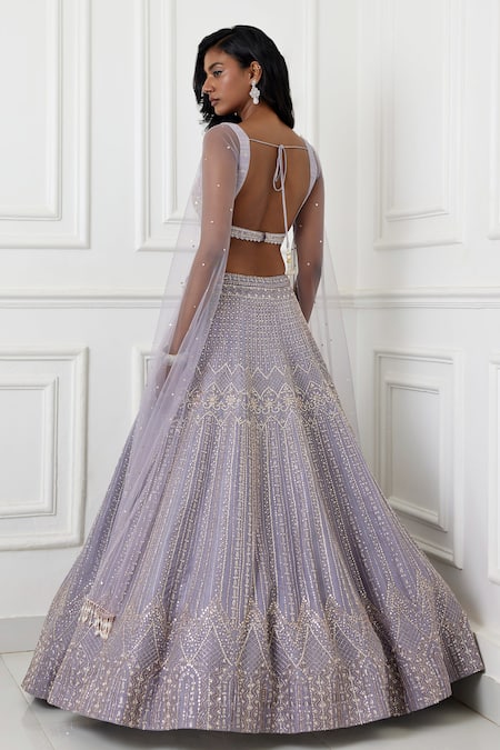 Chamee And Palak Esha Glass Bead & Zardozi Work Bridal Lehenga Set 
