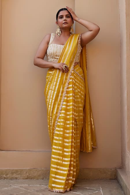 Chamee And Palak Luna Embroidered Saree With Blouse 