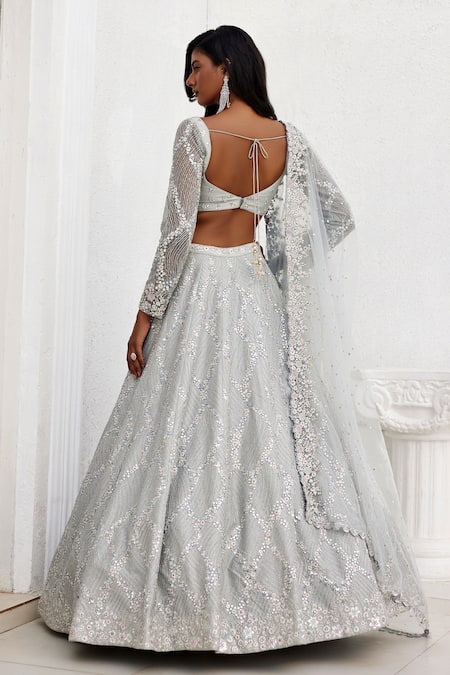 Chamee And Palak Rochelle Mirror & Zari Embroidered Bridal Lehenga Set 