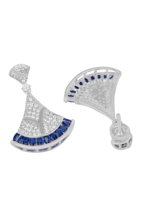 Buy_Sangeeta Boochra_Silver Plated Crystals Saniya Stone Studded Drop Earrings _Online_at_Aza_Fashions