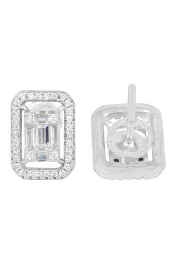 Shop_Sangeeta Boochra_Silver Plated Crystals Inaya Stone Encrusted Studs_Online_at_Aza_Fashions
