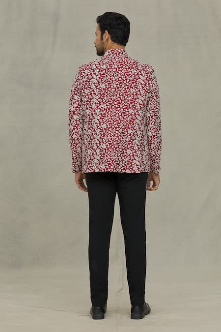 Arihant Rai Sinha Floral Embroidered Bandhgala 