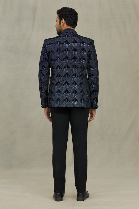 Arihant Rai Sinha Velvet Sequin Embroidered Blazer 