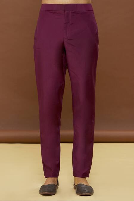 Buy_Arihant Rai Sinha_Wine Silk Sequins Embroidered Jacket And Sherwani Set