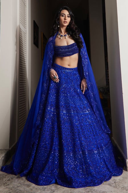 Riantas Murielle Hand Embroidered 12 Kali Bridal Lehenga Set 