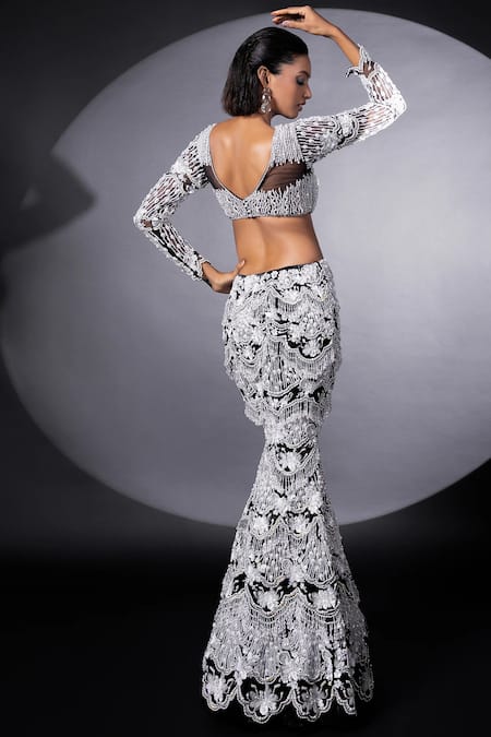 Riantas Diora Hand Embroidered Mermaid Lehenga & Blouse Set 