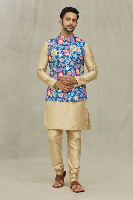 Arihant Rai Sinha Floral Print Bundi & Kurta Set 