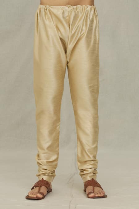 Buy_Arihant Rai Sinha_Gold Silk, Cotton Florette Print Bundi And Kurta Set _Online_at_Aza_Fashions