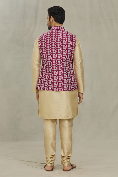 Arihant Rai Sinha Floral Thread Embroidered Bundi 