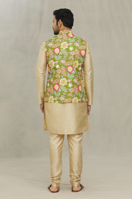 Arihant Rai Sinha Flower Print Cotton Bundi 