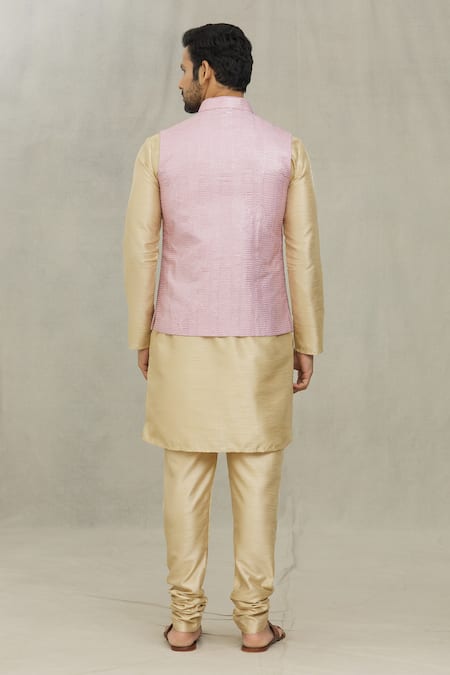 Arihant Rai Sinha Scallop Embroidered Pink Bundi
