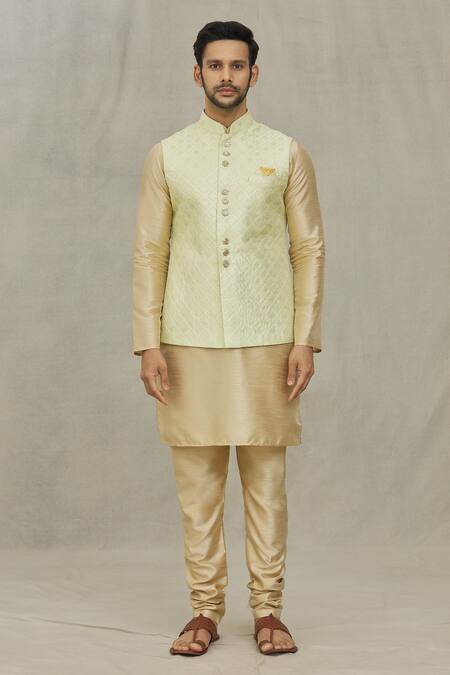 Arihant Rai Sinha Green Silk Sequins, Embroidery Diamond Bundi Online at Aza Fashions Arihant Rai Sinha_Green Silk Sequins, Embroidery Diamond Bundi _Online_at_Aza_Fashions