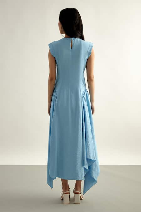 Echostudio Solid Draped Dress 