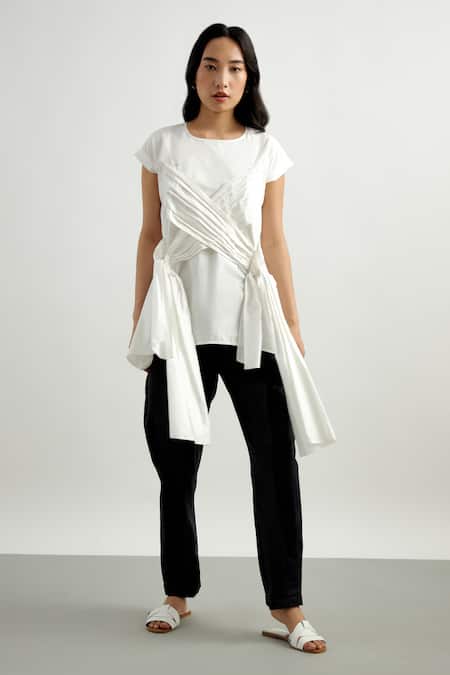 Echostudio Criss Cross Draped Top 