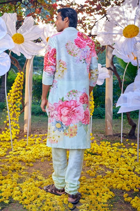 Kalista Yug Floral Print Chanderi Kurta Set 