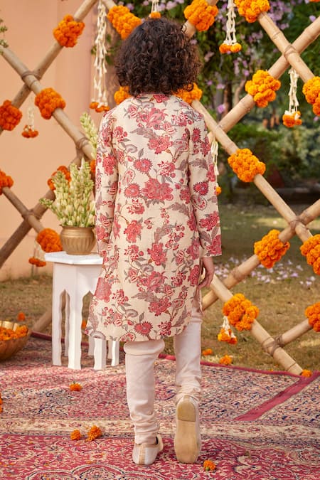 Shop Kalista Multi Color Chanderi Embroidery Arsh Chintz Print Resham Kurta And Churidar Set at Aza Fashions Shop_Kalista_Multi Color Chanderi Embroidery Arsh Chintz Print Resham Kurta And Churidar Set _at_Aza_Fashions