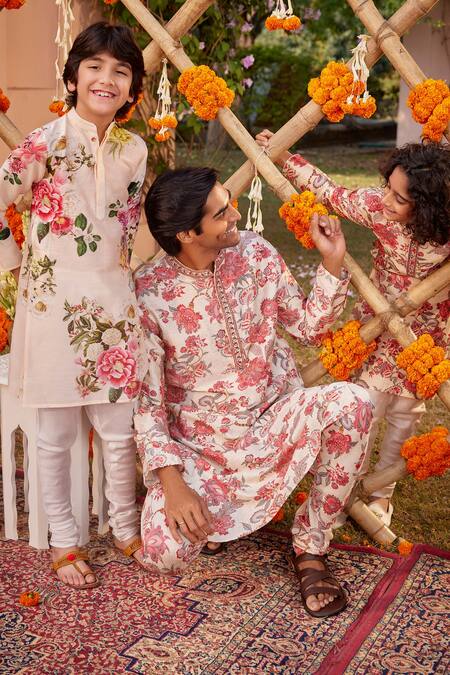 Kalista Multi Color Chanderi Embroidery Arsh Chintz Print Resham Kurta And Churidar Set at Aza Fashions Kalista_Multi Color Chanderi Embroidery Arsh Chintz Print Resham Kurta And Churidar Set _at_Aza_Fashions