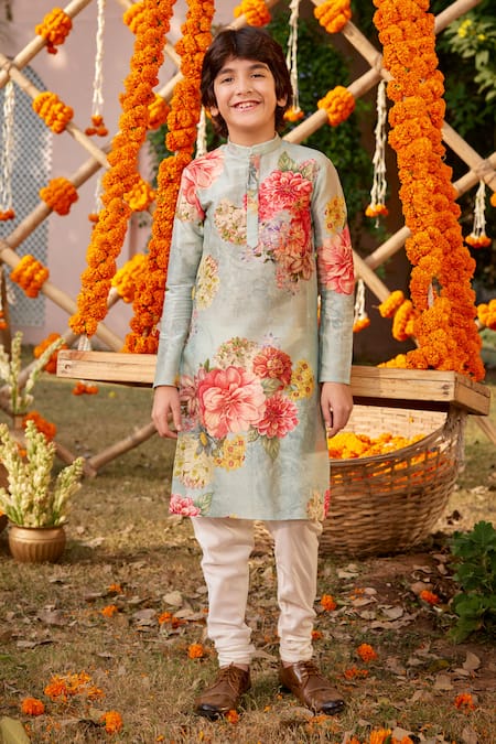 Kalista Yug Floral Pattern Kurta & Churidar Set 