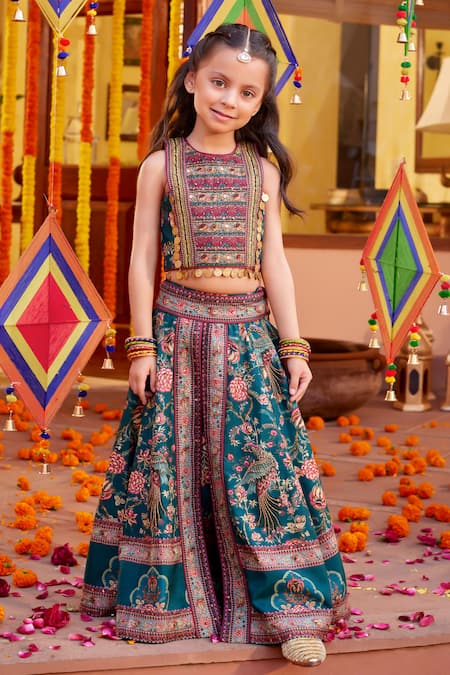 Kalista Scarlett Floral Print Motif Embroidered Lehenga Set 