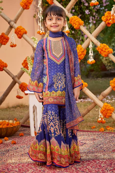 Kalista Sahiba Sequin & Bead Work Kurta & Sharara Set 