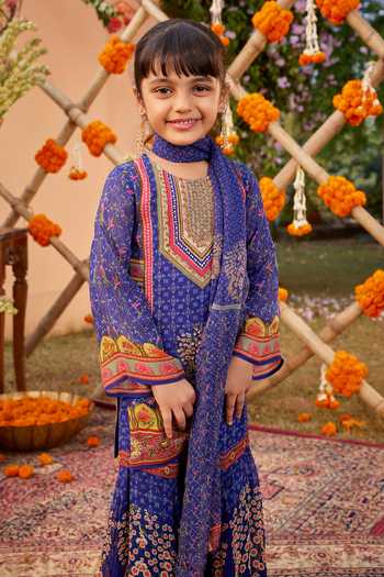 Buy Kalista Blue Viscose, Georgette Sequins, Beads, Sahiba And Work Kurta & Sharara Set Online at Aza Fashions Buy_Kalista_Blue Viscose, Georgette Sequins, Beads, Sahiba And Work Kurta & Sharara Set _Online_at_Aza_Fashions