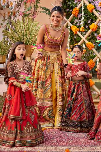 Shop Kalista Orange Silk, Net Sequins, Beads Zaina Floral Pattern Anarkali With Dupatta Online at Aza Fashions Shop_Kalista_Orange Silk, Net Sequins, Beads Zaina Floral Pattern Anarkali With Dupatta _Online_at_Aza_Fashions