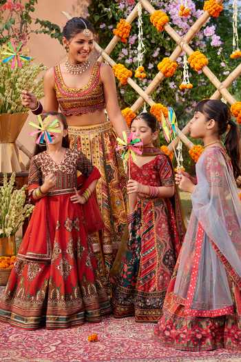 Kalista Orange Silk, Net Sequins, Beads Zaina Floral Pattern Anarkali With Dupatta at Aza Fashions Kalista_Orange Silk, Net Sequins, Beads Zaina Floral Pattern Anarkali With Dupatta _at_Aza_Fashions