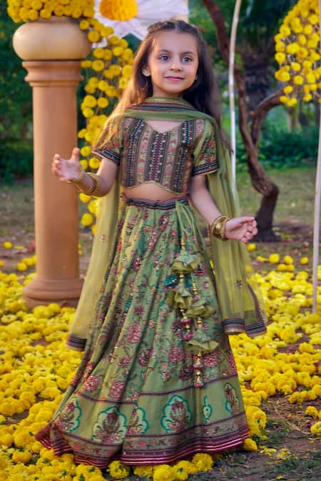 Kalista Bageecha Peacock Embroidered Lehenga Set 