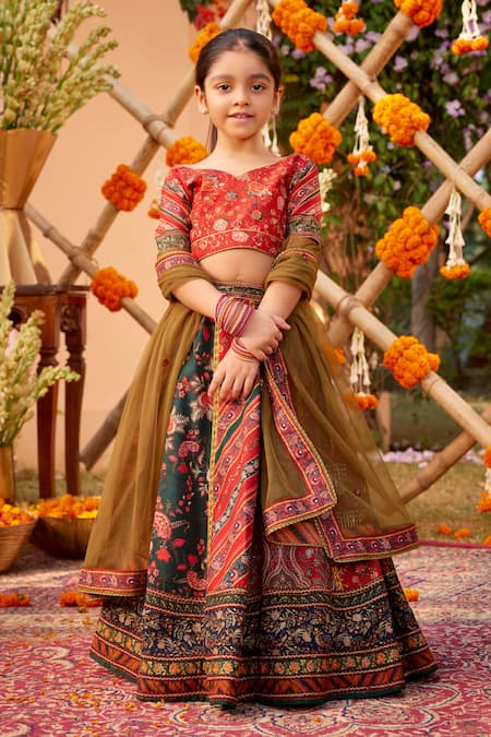 Kalista Ahilya Floral Print Lehenga Set 