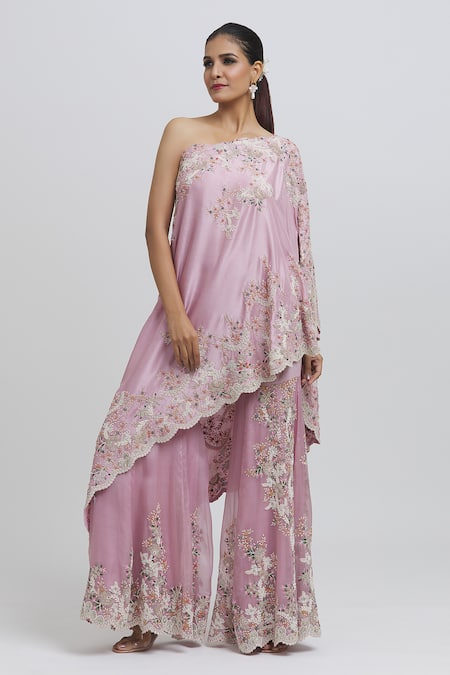 Anamika Khanna Floral Embroidered Tunic & Sharara Set 