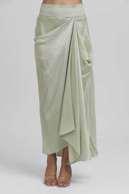 Anamika Khanna Blue Silk Embroidery Asymmetric Cape And Draped Skirt Set Online at Aza Fashions Anamika Khanna_Blue Silk Embroidery Asymmetric Cape And Draped Skirt Set_Online_at_Aza_Fashions